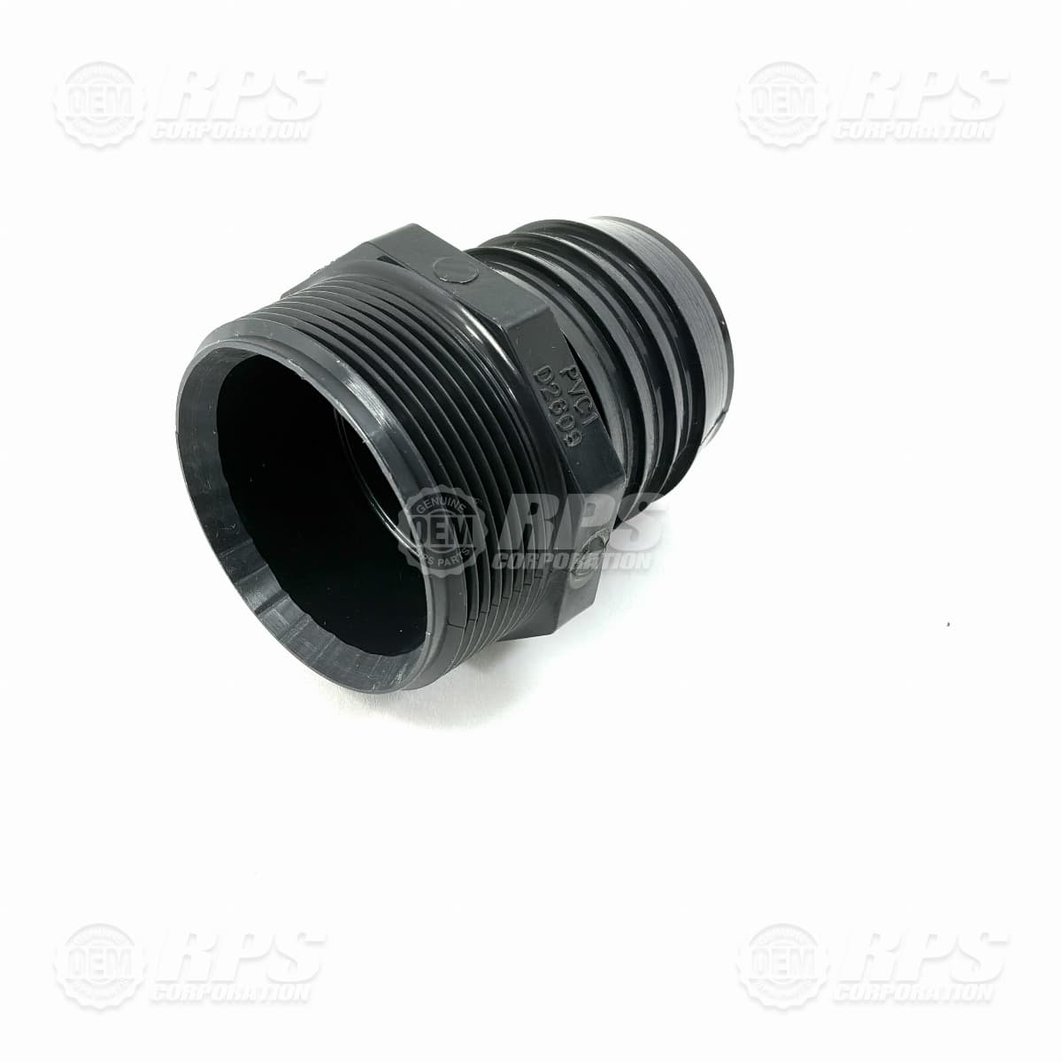 190-1215D - Fitting,2.0" NPT X 1.5" Barb Male, Nylon, Chamfered 