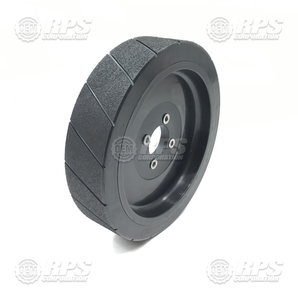 253-6199D - Wheel Assembly,Black,Poly,12" Plastic Hub, X-Groove (Kit)