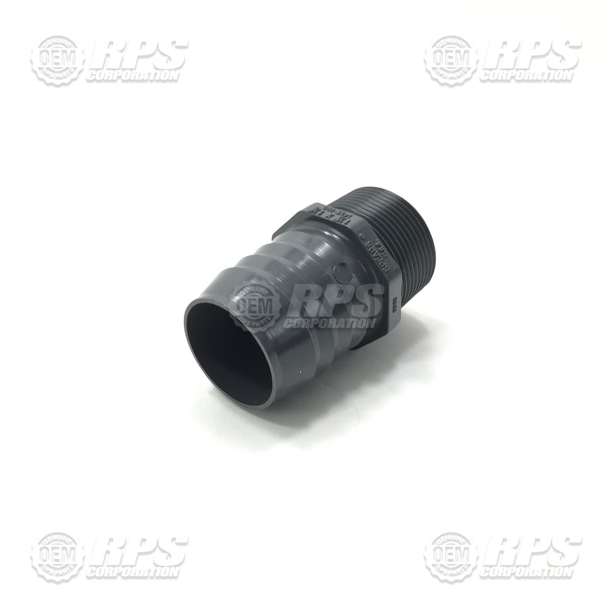 260-1215 - Fitting, 1.25 NPT X 1-1/2 Barb Male, Grey