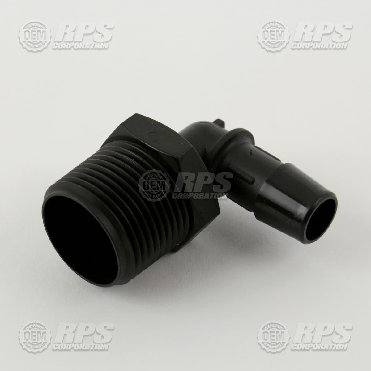 H-04850 - 3/4" NPT X 1/2" Barb Elbow, Black Nylon