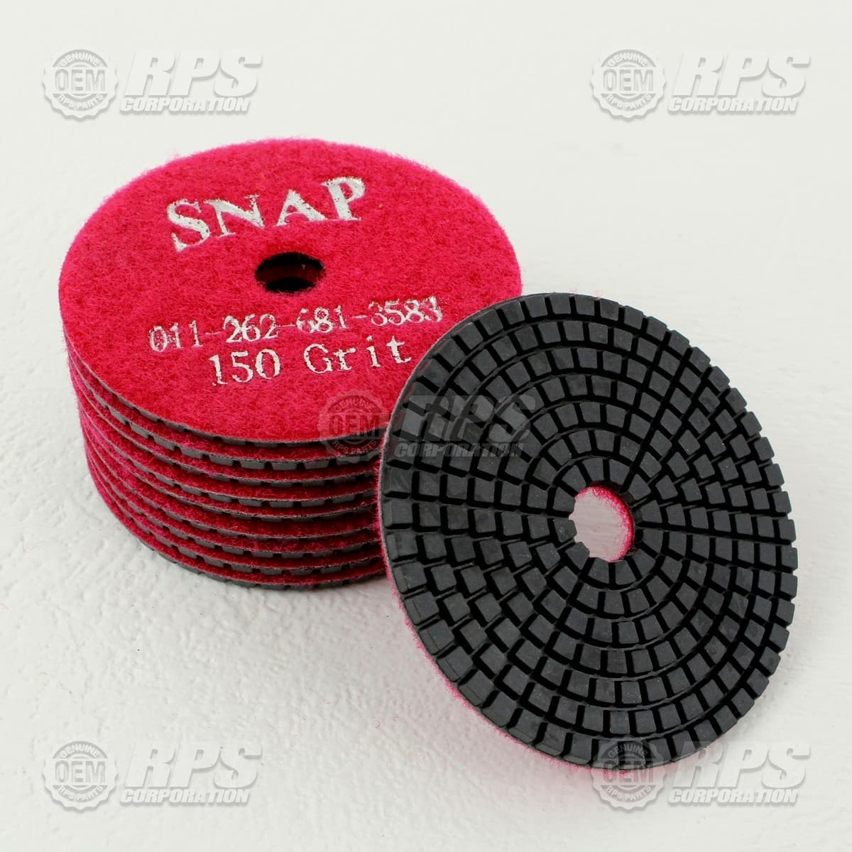 SNAP-150GRIT10 - Diamond Polish Disk,150 4" X 3.5mm, pack of 10,Red