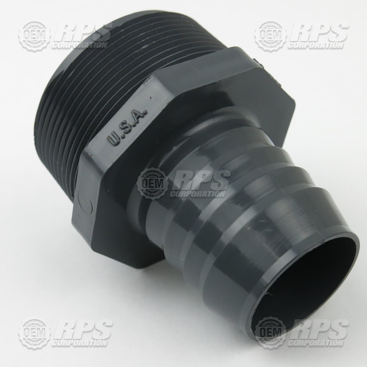 190-1215 - Fitting,2.0" NPT X 1.5" Barb Male, Nylon