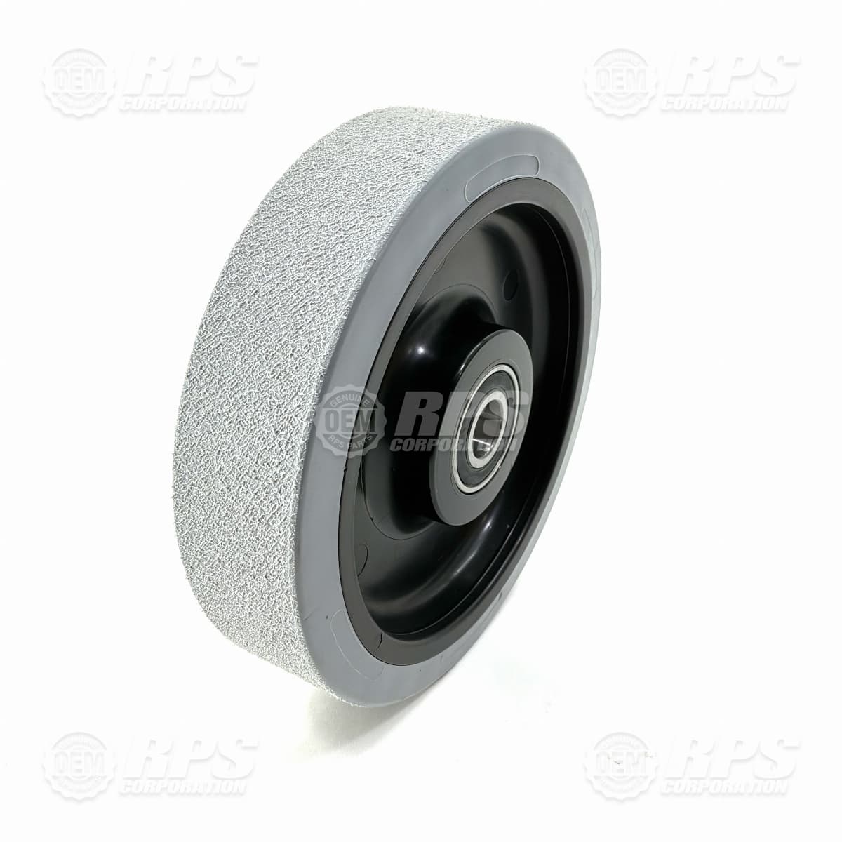 260-6185 - Tire, Grey, Poly, 8" OD x 2" W w/ Bearing Smooth