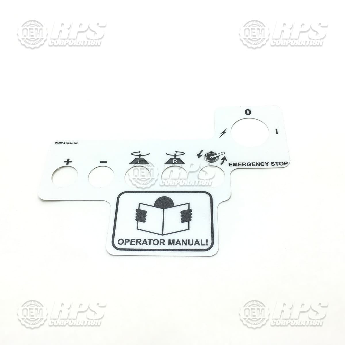349-1500 - Decal,Control Panel,Front